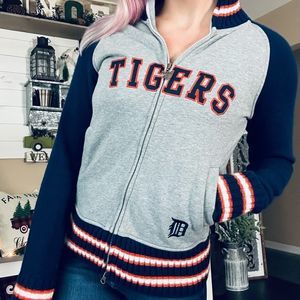 Detroit Tigers baseball zip up knit sweater jacket